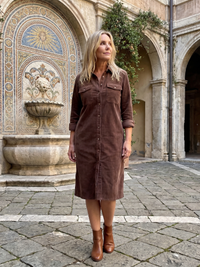 Pema | Long-sleeved Midi Dress with Patch Pockets™