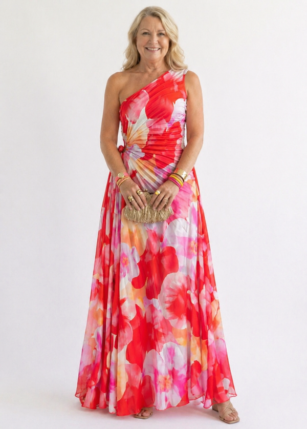 Violet & Grace | One-Shoulder Pleated Dress™