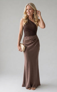 Violet & Grace | Satin Maxi Dress with Chic Shimmer™