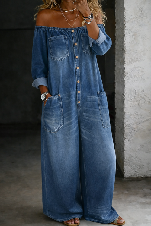 Elena | Off-the-shoulder long-sleeved jumpsuit