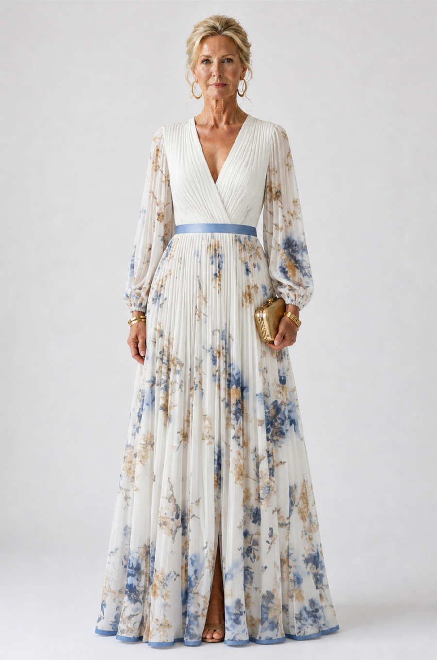 Violet & Grace | Floral Long Sleeve V-Neck Maxi Dress™