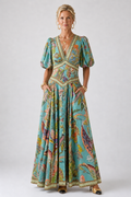 Violet & Grace | Airy Maxi Dress with Puffy Sleeves and V-Neck™