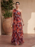 Uma | Long flowing satin dress with feminine silhouette