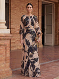 Printed chiffon dress with a flowing silhouette