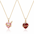 Sacred Heart | Jesus and Mary Necklace Set with Zircon