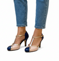 Margaux | Comfortable Women's Heels in Caramel and Black