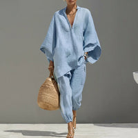 Marine | Casual Two-Piece Set with V Neckline