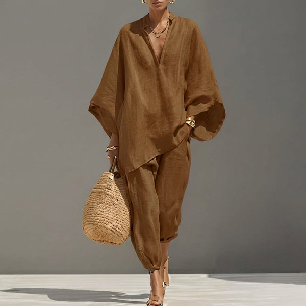 Marine | V-Neck Two-Piece Casual Set