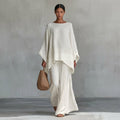 Christine | Two Piece Set with Long Sleeves and Wide Leg Pants
