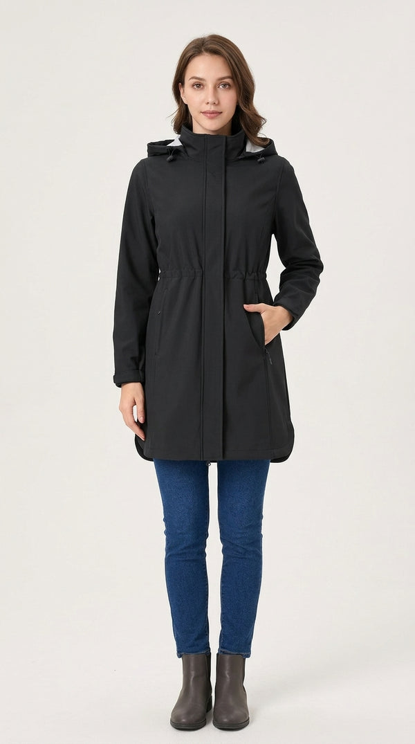 Women's Softshell Hooded Jacket with Fleece Lining