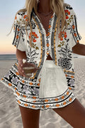Seville | White Summer Set with Folk-Art Print