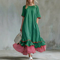 Margaux | Casual Striped Patchwork Dress
