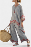 Ruby | Women's set with asymmetrical top and ethnic trousers
