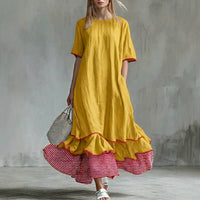 Margaux | Casual Striped Patchwork Dress