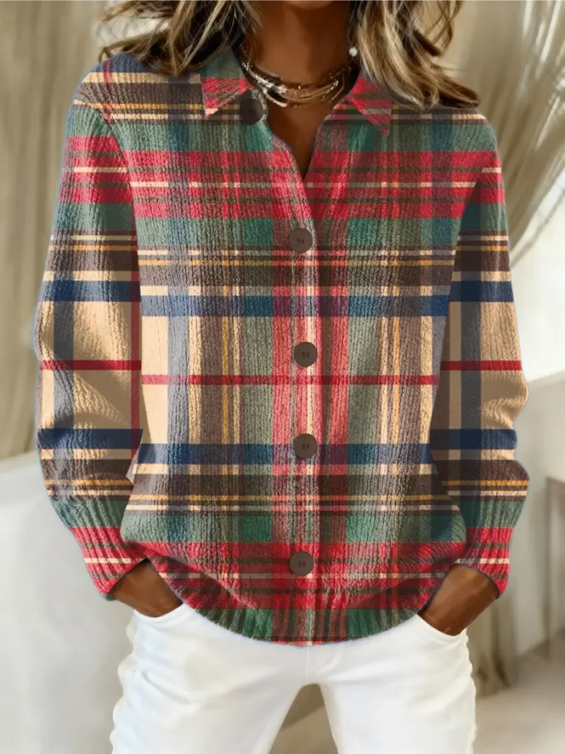Gloria | Colorful Plaid Button-Up Cardigan™