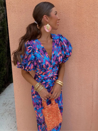 Violet & Grace | Vibrant Pleated Midi Dress™