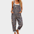 Dalia | Wide Abstract-Print Dungarees