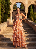 Ibiza | Silk dress with flounces and lining