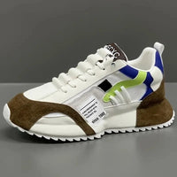 Πολύχρωμα ρετρό sneakers Giuliano σε λευκό, μπροστινή όψη