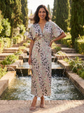 Arrayán | Bronze midi wrap dress with knot