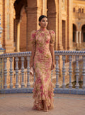 Rosario | Silk floral dress with puffed sleeves