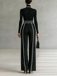 ELORA | HIGH-NECK TOP & WIDE-LEG PANTS SET