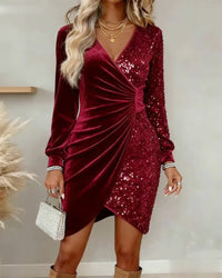 BRIAR | Shimmer Midi Dress with V-Neck™