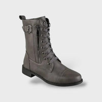 Women's Leather Platform Knee-High Zip Boots
