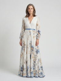 Violet & Grace | Floral Long Sleeve V-Neck Maxi Dress™