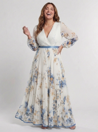 Violet & Grace | Floral Long Sleeve V-Neck Maxi Dress™