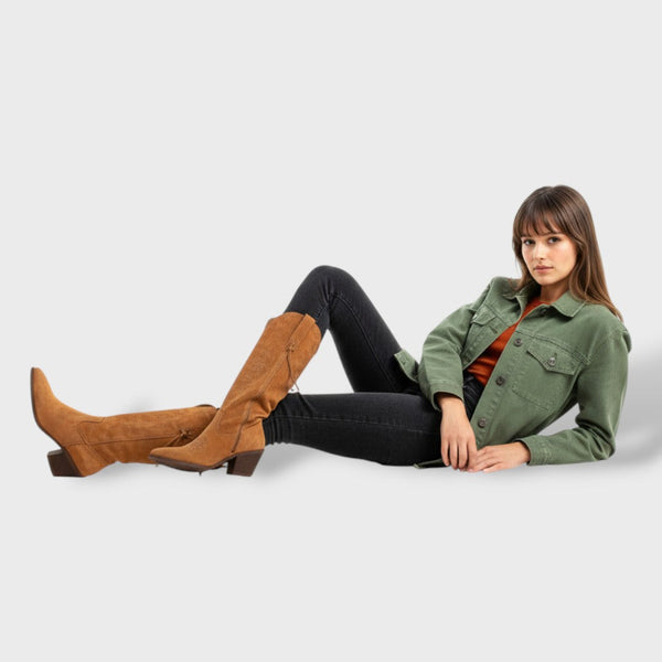 Women's Winter Faux Suede Cowboy Boots