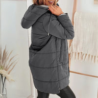 Freida | Long Puffer Jacket with Hood for Women