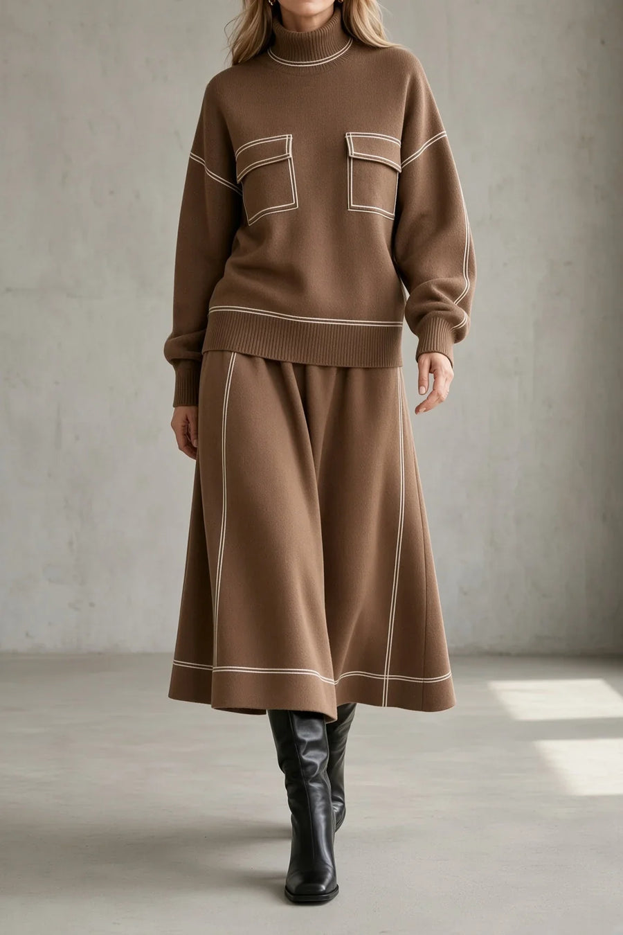 TALIA | SIGNATURE CONTRAST-STITCH TWO-PIECE SET