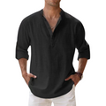 Blake | Men's Henley Shirt with Linen Look