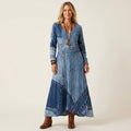 Adriana | Vintage midi denim dress with distressed finish