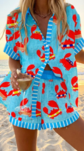 Marina | Summer Top and Shorts Set in Bright Blue