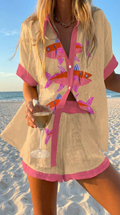 Capri | Linen Look Shirt and Trousers Summer Set