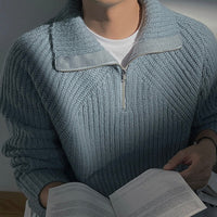 Kenneth · Blue Zip-Up Sweater