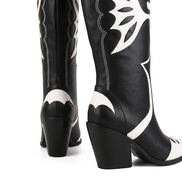 Water-Resistant High-Heel Cowboy Boots