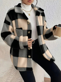 Maurelle | Plaid Oversized Button-Up Fluffy Jacket for Women