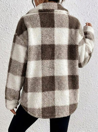 Maurelle | Plaid Oversized Button-Up Fluffy Jacket for Women