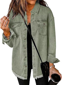 Natania | Oversized Denim Jacket with Button-Down for Women