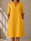 Monique | Midi Flowy Dress with Long Sleeves
