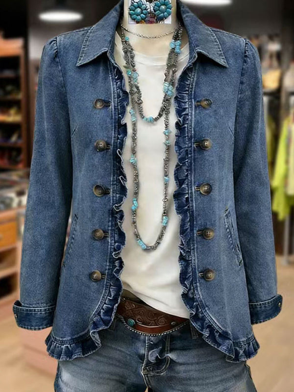 Frédérique | Ruffle Medium Blue Jacket™