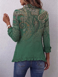 Cosette | Green Boho Paisley Ruffle Jacket™