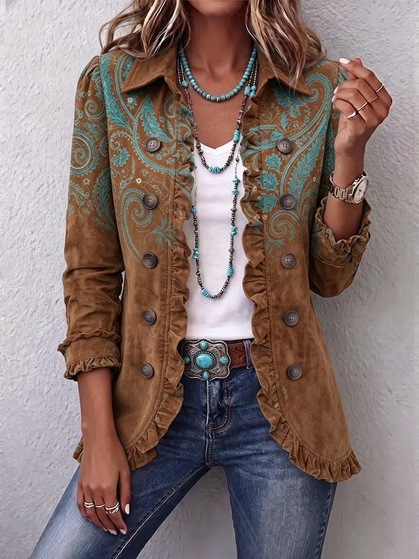 Séverine | Coffee Paisley Ruffle Jacket™