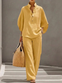 Maribelle | Two-Piece Set with Batwing Sleeves and Wide-Leg Trousers
