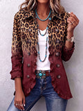 Olivia | Burgundy Degrade Leopard Blazer with Ruffles™
