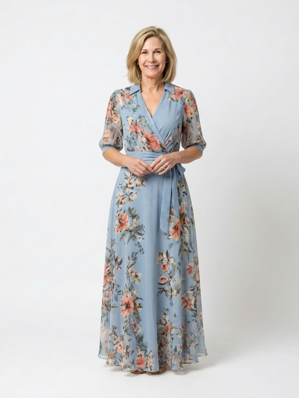 Elowen | Floral Wrap V-Neck Maxi Dress™