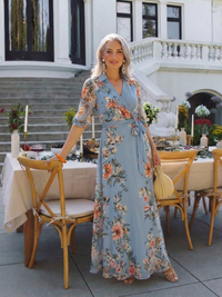 Elowen | Floral Wrap V-Neck Maxi Dress™